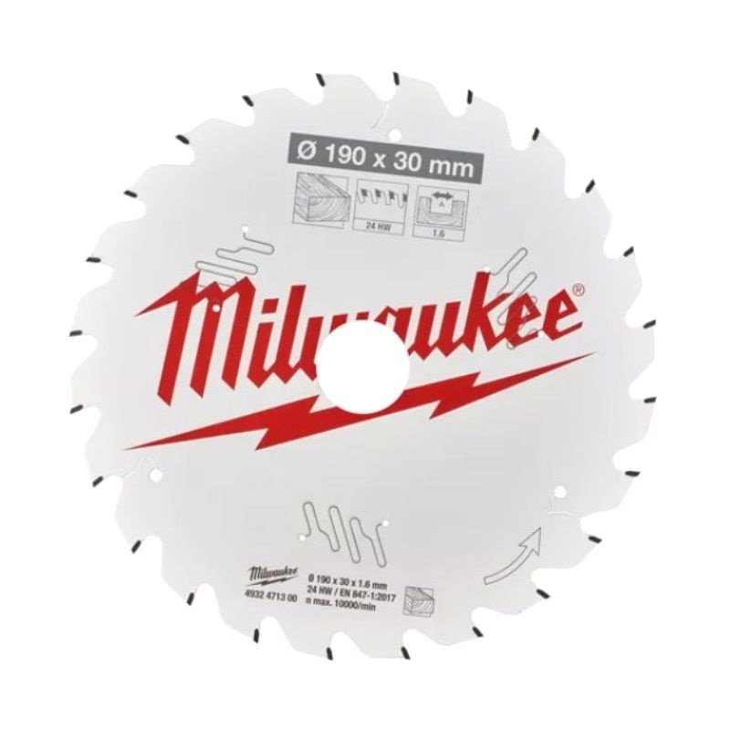 Диск пильный 190х30 мм, 24 зуб. (по дереву, скошенные зубья) MILWAUKEE 4932471300