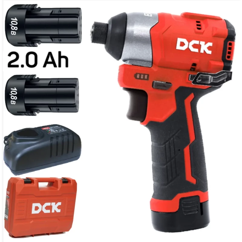 Дрель-шуруповерт аккум DCK KDPL04-8  Impact, HEX, 10.8в, 2*2а/ч, кейс, 140нм