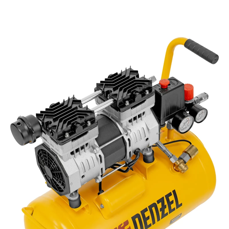 Компрессор DLS950/24 безмаслянный малошумный 950 Вт, 165 л/мин, ресивер 24 л Denzel