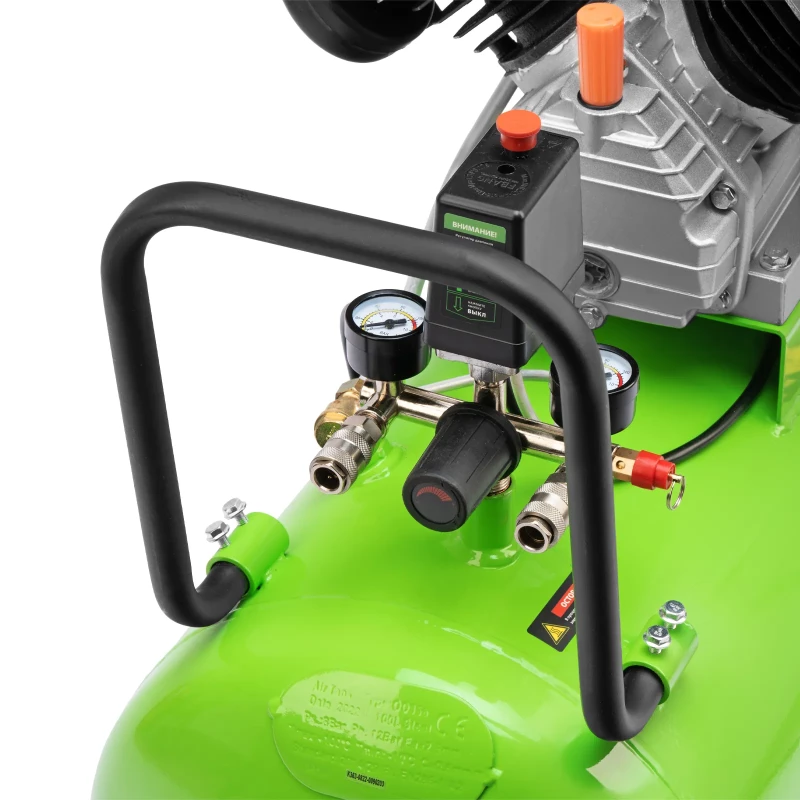 Компрессор воздушный КК-2200/100, 2,2 кВт, 350 л/мин, 100 л, прямой привод, масляный Сибртех