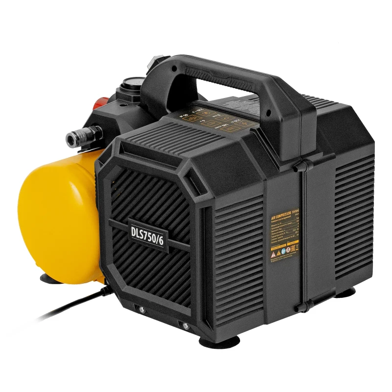 Компрессор DLS750/6 безмасляный малошумный 750 Вт, 140 л/мин,ресивер 6 л Denzel