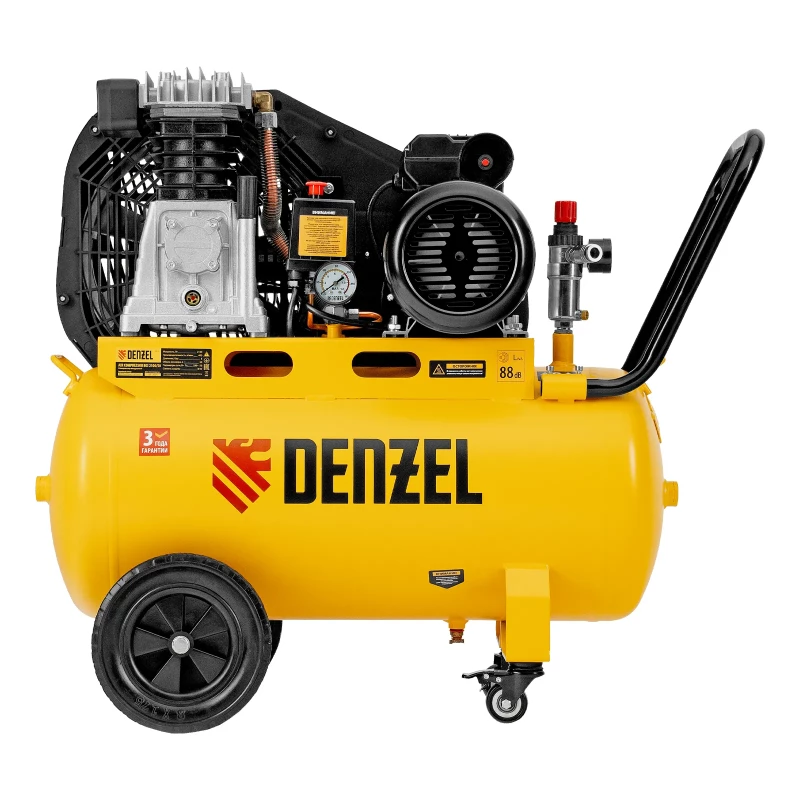 Компрессор воздушный рем. привод BCI 2100/50, 2,1 кВт, 50 литров, 400 л/мин Denzel